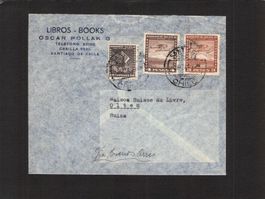 Flugbrief , Chile - Olten , gel. 1948