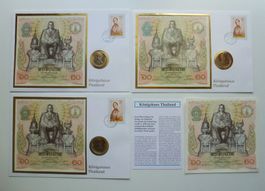 Drei Banknotenbriefe Thailand mit 60 Baht Banknote 1987