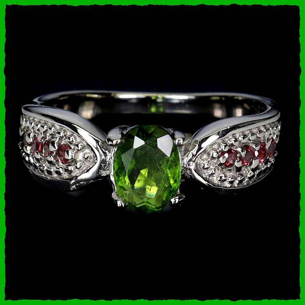 Anelli: ♛ Chrome Diopside / Garnet 925 Silberring – Nuovo e nell'imballaggio originale da Oberglatt ZH venduto da Hot-Spot 1