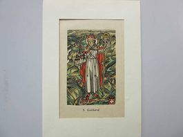 Paul boesch - St-Gothard - gravure héraldique sur bois