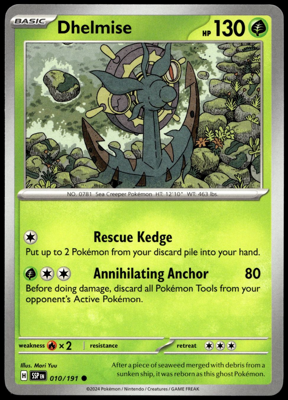 Pokémon Carte collezionabili: Pokémon Dhelmise 010/191   SV08 Surging Sparks – Usato da Le Mouret venduto da PokemonCards_CH