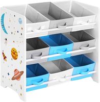 Kinderzimmerregal Spielzeugregal mit 9 Boxen Weiss