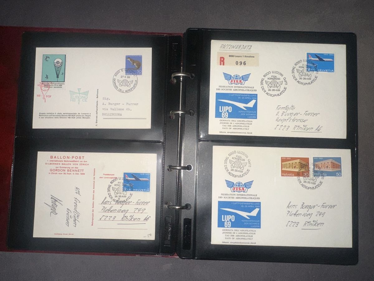 Alle Briefmarken: Flugbriefe Album Schweiz Luftpost Airmail – Gebraucht aus Stettfurt von 2442 1