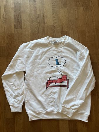 weisser Pulli mit Dino- Print Gr. M