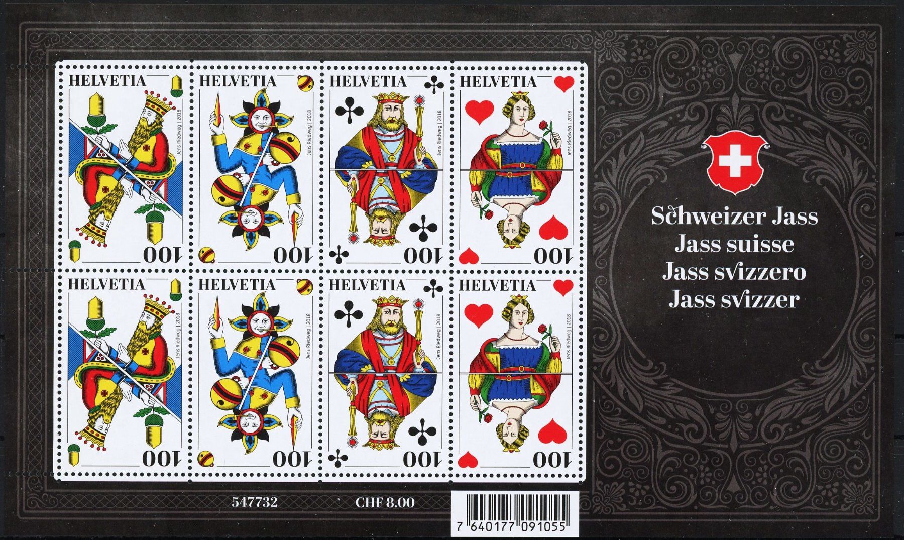 Tous les timbres: Jass Kleinbogen 2018, sauber postfrisch – Neuf (Voir description) à Basel par Strubelibs