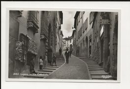 AK ca.1930 Lugano Via Cattedrale belebt 🤩