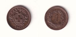 Schweiz 1 Rappen 1927 fast ungebraucht - seltener Jahrgang!