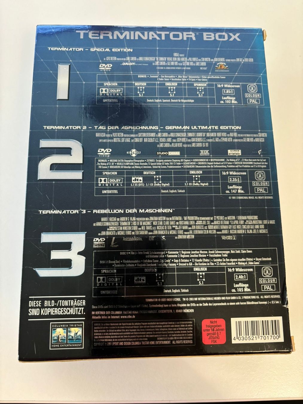 Alle DVDs: DVD Sammlerbox Terminator Box mit 6 DVD's – Gebraucht aus Herisau von  8