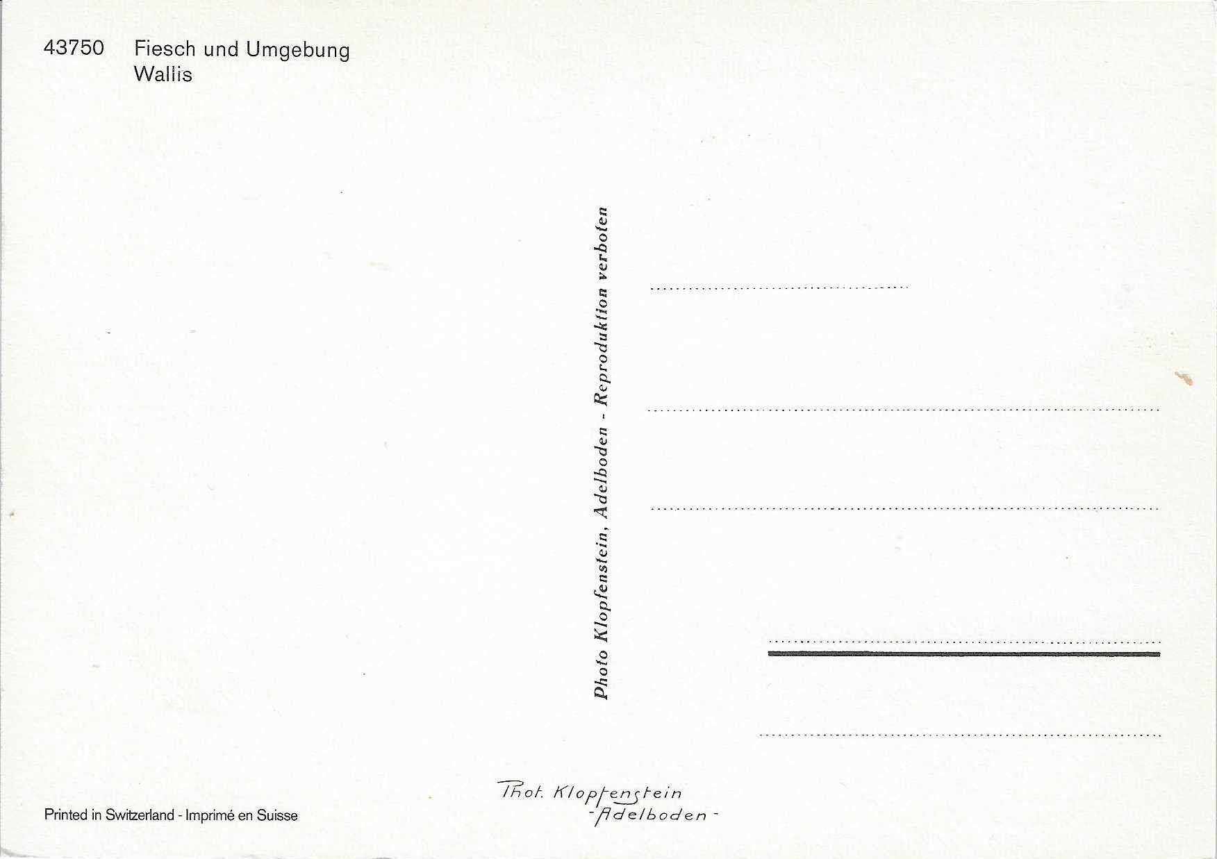 Cartoline postali: Fiesch und Umgebung VS – Nuovo (secondo la descrizione) da Rothrist venduto da Stranglehold 1