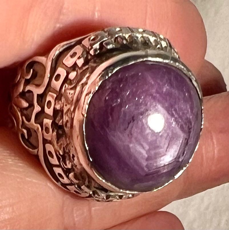 Ringe: Bague argent 925 avec rubis étoilé, doigt 56 – Gebraucht aus Genève von DELIRBEADS 2