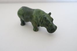 Grosse Verdit Figur Nilpferd Hippo Halbedelstein