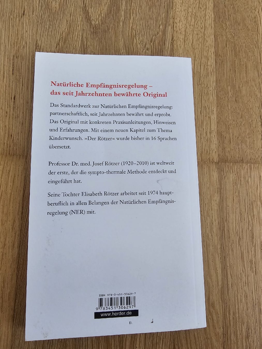 Libri: Natürliche Empfängnisregelung Buch – Usato da Seftigen venduto da SaWe19 1