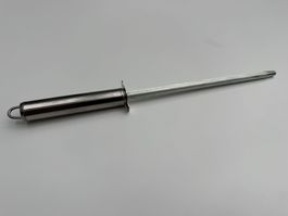 Wetzstahl aus geriffeltem Stahl, Chrom-Griff, L=20 cm, NEU
