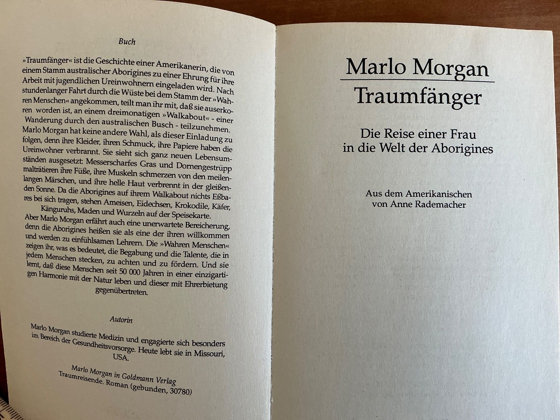 Bücher: Traumfänger , Marlo Morgan – Gebraucht aus Kirchenthurnen von Gluecksbrief 2