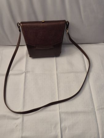 Vintage Handtasche aus Leder, braun, COCCINELLA