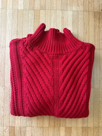 Damen Pullover Massimo Dutti rot mit Stehkragen