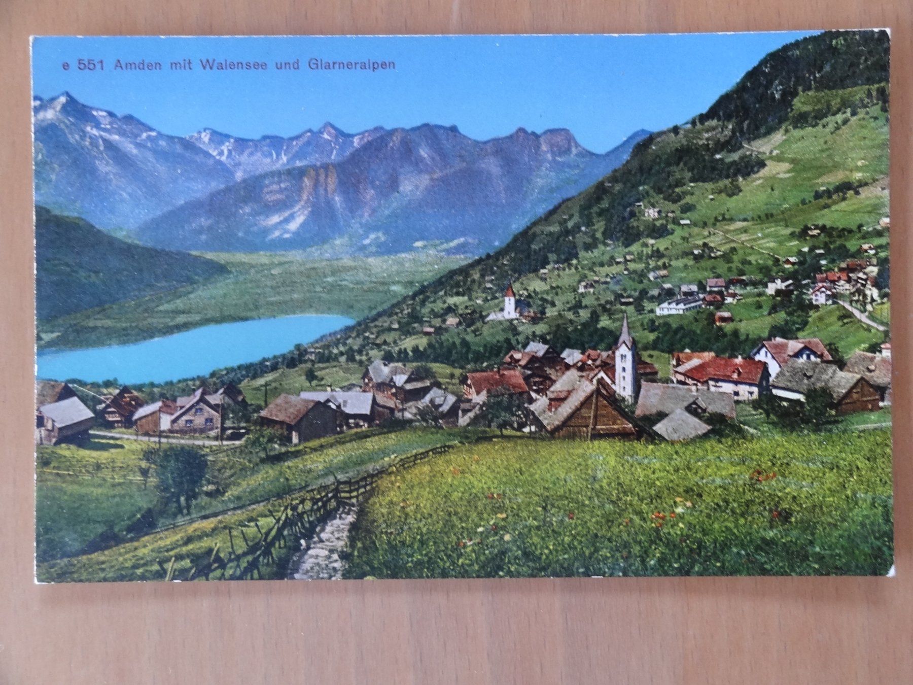 Cartoline postali: Amden mit Walensee - Glarneralpen – Usato da St Léonard venduto da Riglin