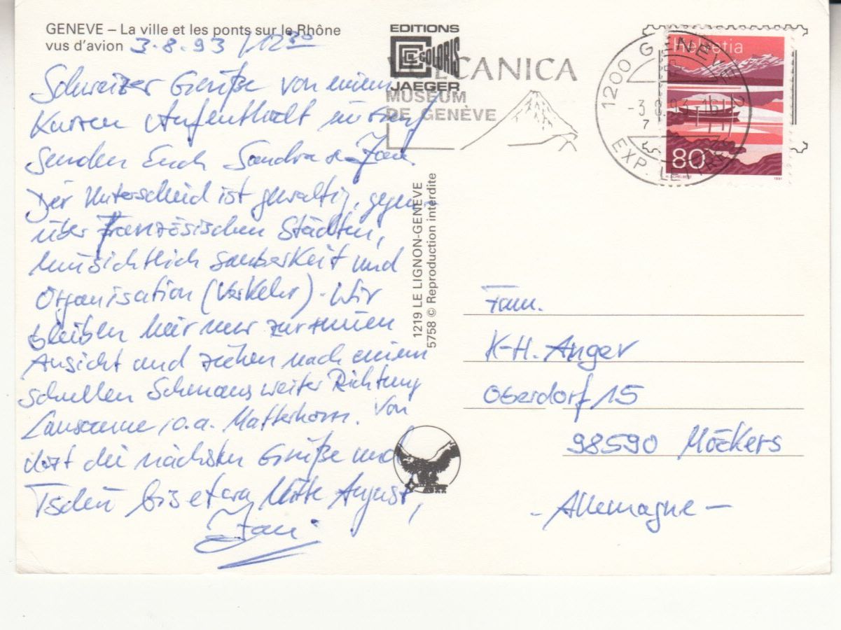 Ansichtskarten: Genève 1993 – Gebraucht aus Bürglen TG von StampGraf 1