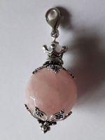 Taschen Anhänger Rosenquarz mit Silber