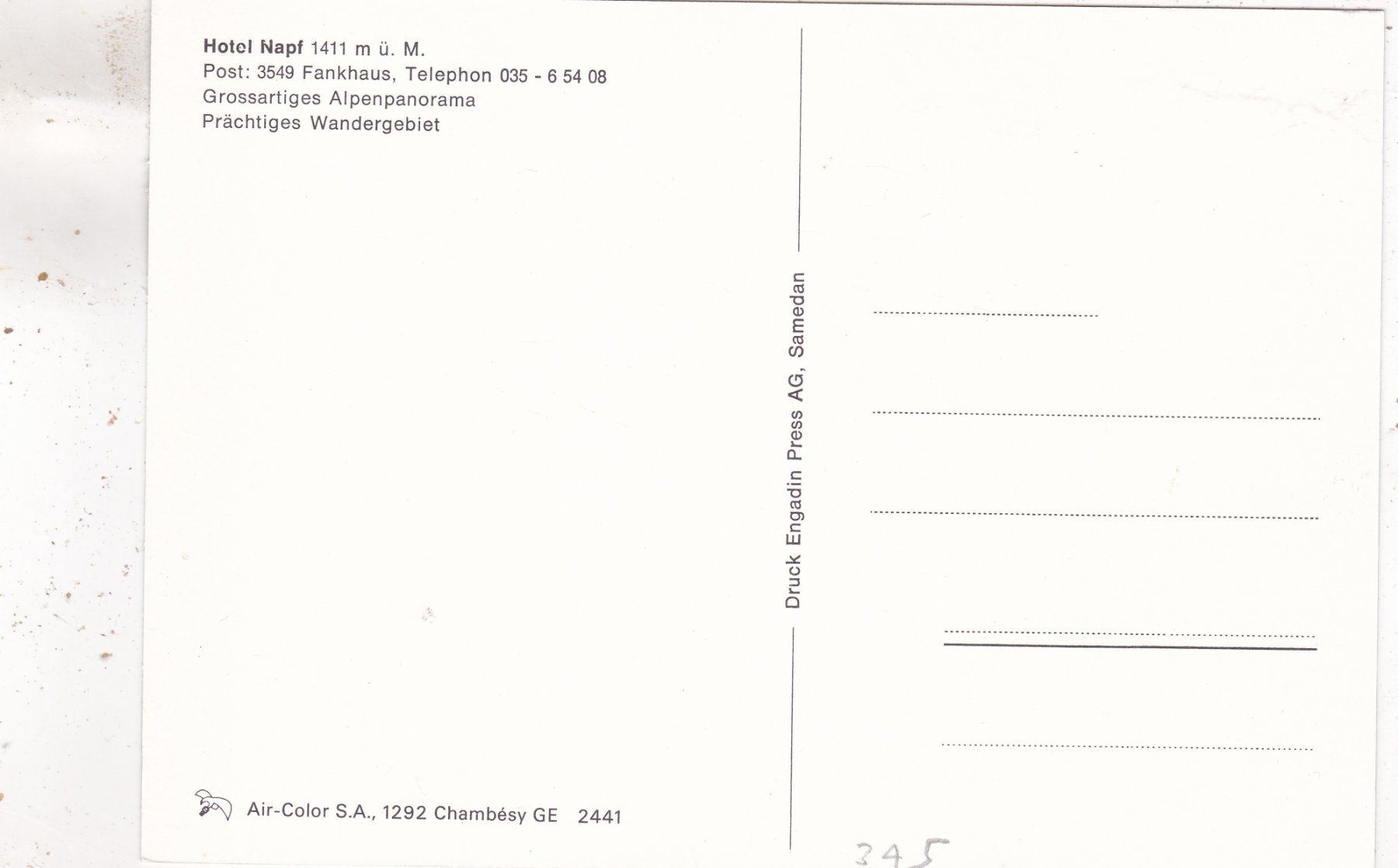 Cartoline postali: Hotel Napf – Usato da Herisau venduto da Lisegrat2008 1
