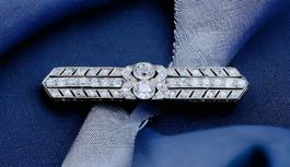Art Deco 3.8ct Altschliff Diamant Brosche