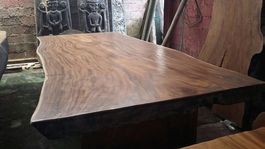 Tisch Baumscheiben Gartentisch Suar Holz Riesen Baumstamm
