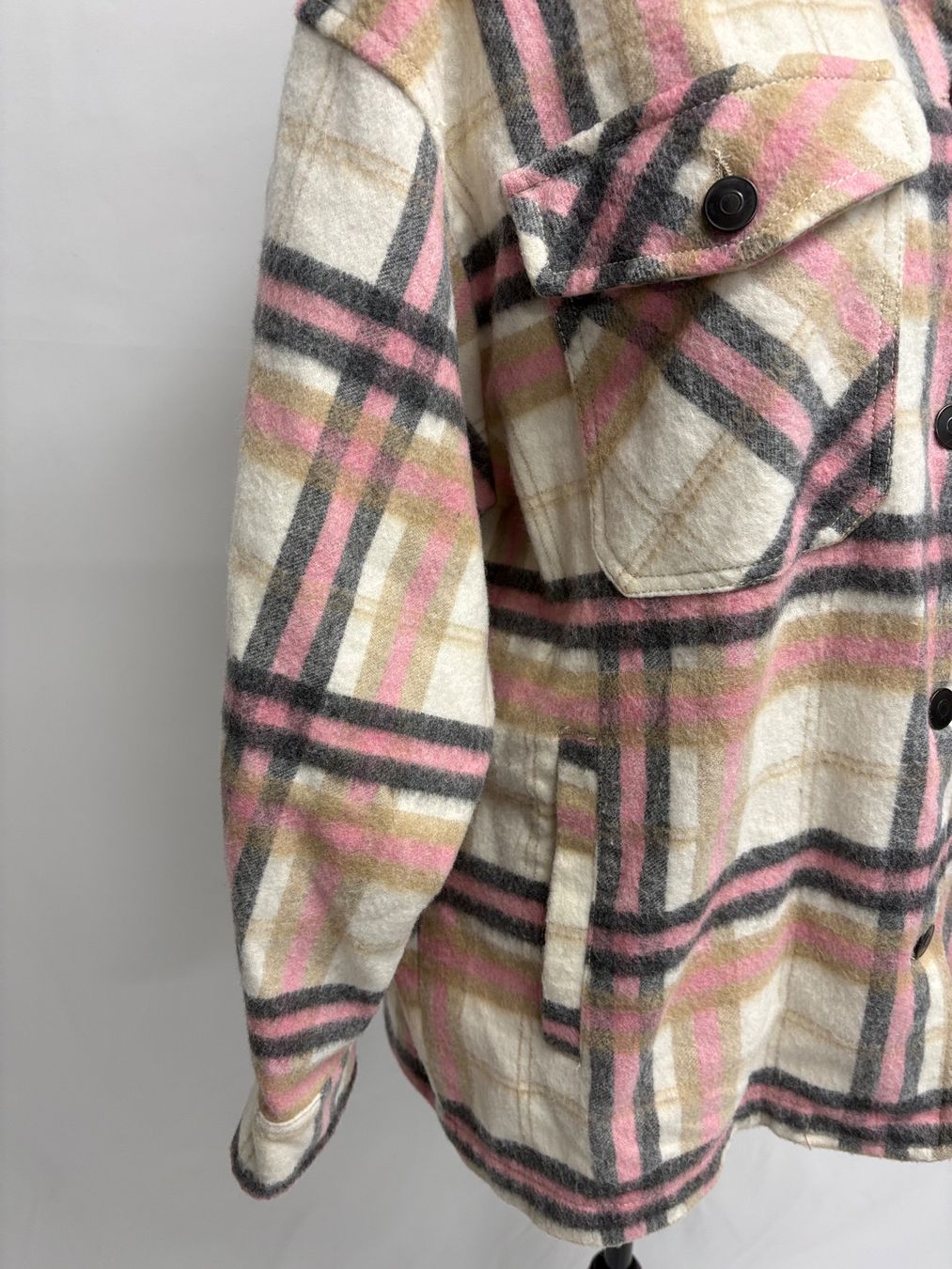 Zara Blusen: Zara Oversize Shacket Holzfällerhemd M rosa creme – Neu (gemäss Beschreibung) aus Regensdorf von secondchancefashion 1