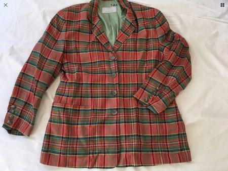 Sommer-Blazer Bogner, 100% Leinen, kariert, Gr 42/44
