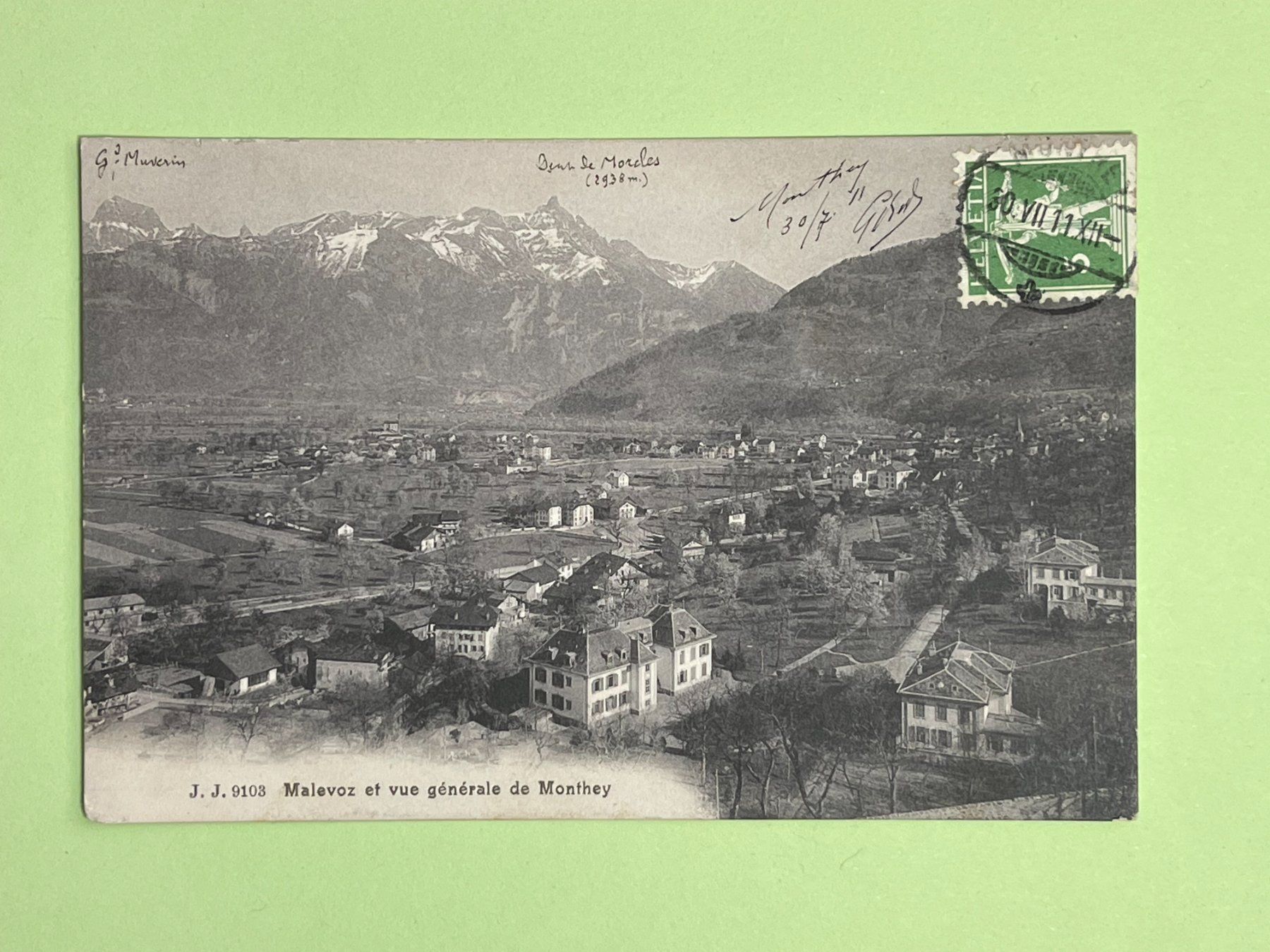 Cartoline postali: Malevoz et vue générale de Monthey – Usato da Steg VS venduto da _vinci_