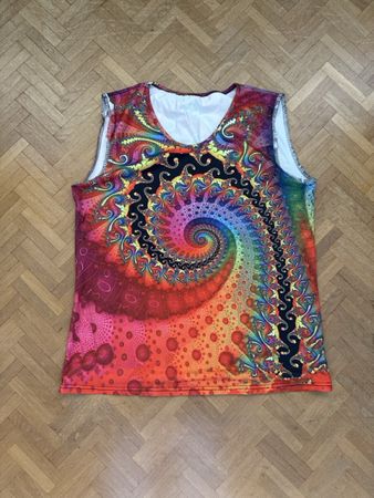Débardeur homme motif spirale multicolore état neuf
