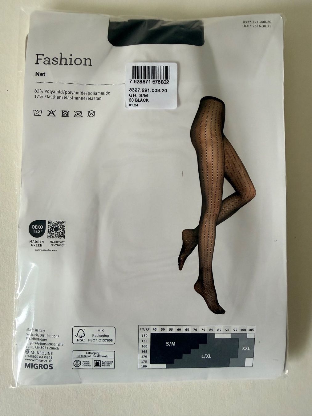 Migros Calze & Collant: MIGROS Essentials, Netzstrumpfhose, Grösse S/M, Schwarz – Nuovo e nell'imballaggio originale da Rudolfstetten venduto da gst_g7xl 2