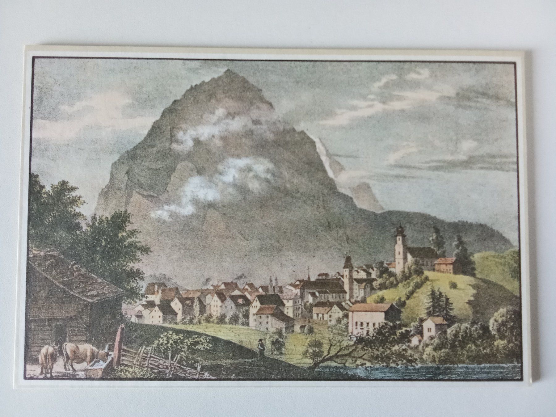 Stiche: Ansicht von Glarus mit Glärnisch im Hintergrund – Gebraucht aus Bilten von Bora3