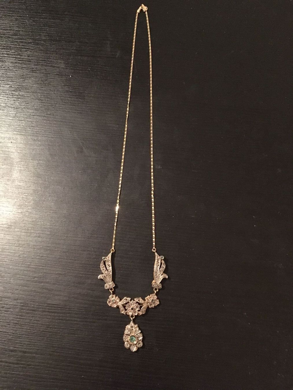 Ketten: ArtDeco? Jugendstil? Kette mit Smaragden – Gebraucht aus Jonen von Lux.K. 1