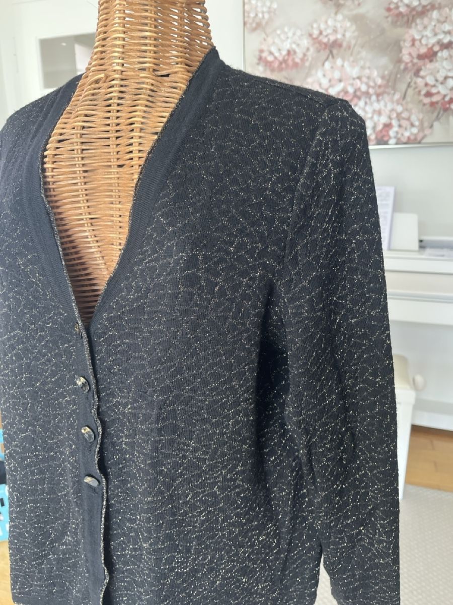 Giacche: St. Georges Strickjacke, schwarz-Glitzer, 40 – Usato da Solothurn venduto da Bobesch08 3