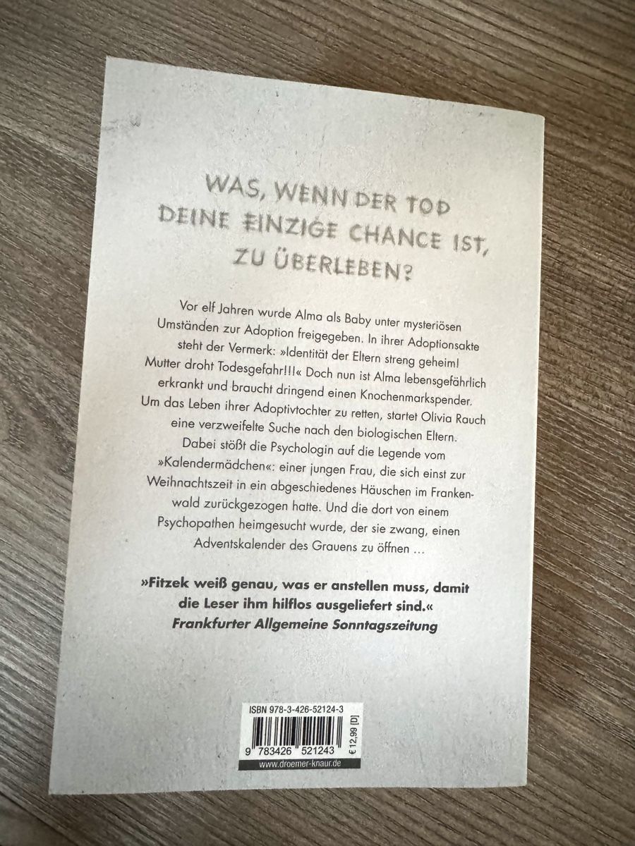 Libri: Das Kalendermädchen - Sebastian Fitzek – Usato da Küssnacht am Rigi venduto da DanielaH0102 1