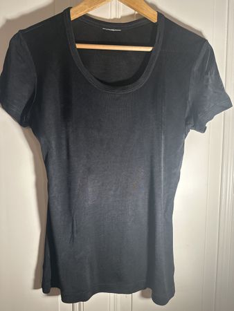T-Shirt aus Viskose/Acetat, Schwarz, M