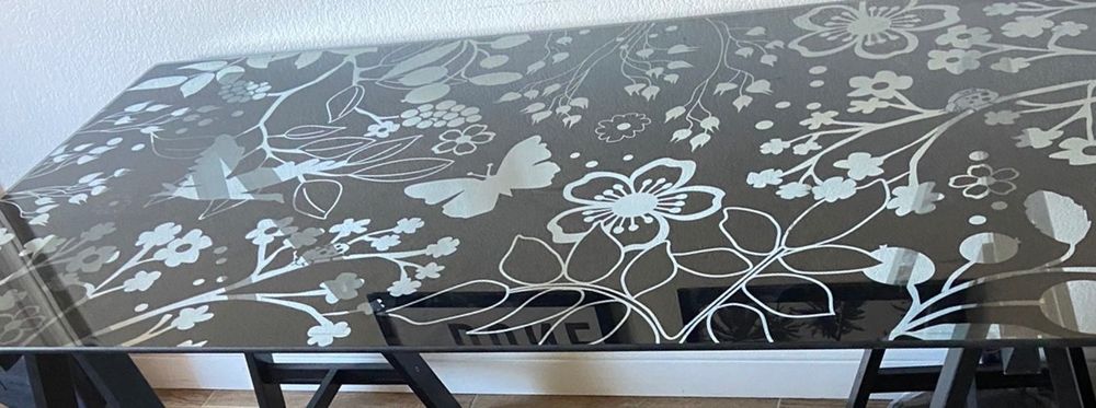 IKEA Vika Glasholm Glass Tisch Desk Schreibtisch Blumen Kaufen auf