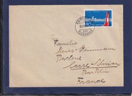 N° 313 sur lettre - Inauguration Airport Zürich - 1953