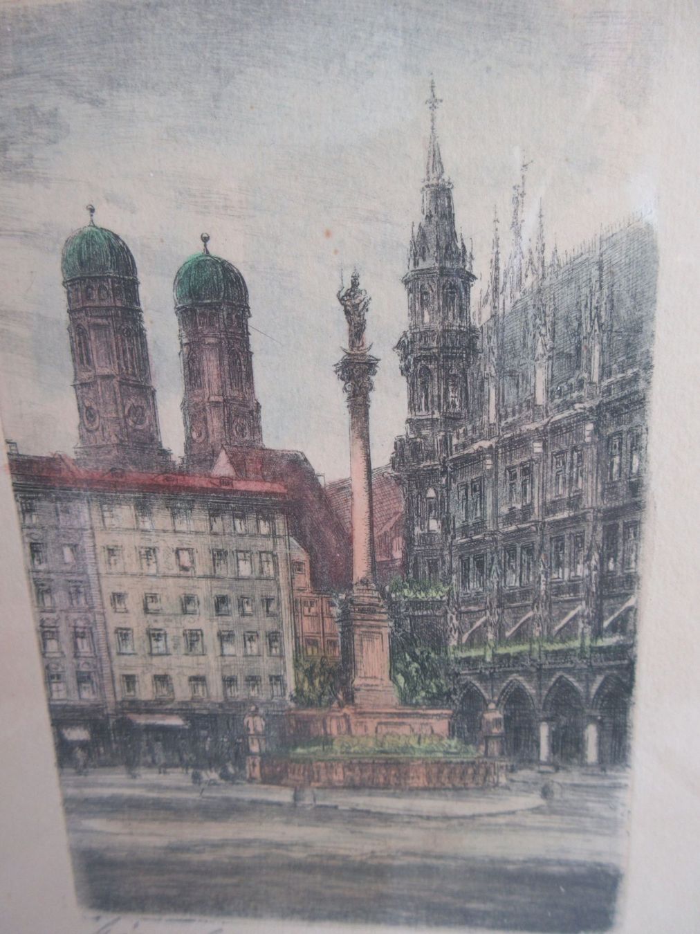 Foto & Immagini: Kolorierte Radierung von München – Usato da Binningen venduto da tempipassati 1