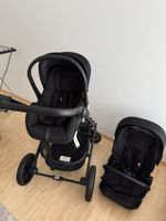 Kinderwagen mit Babyschale und Sportsitz schwarz
