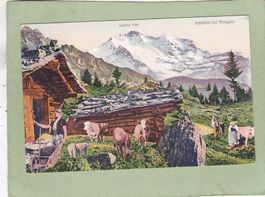 Kitsch Kunst  Alphütte bei Wengen Jungfrau Tiere