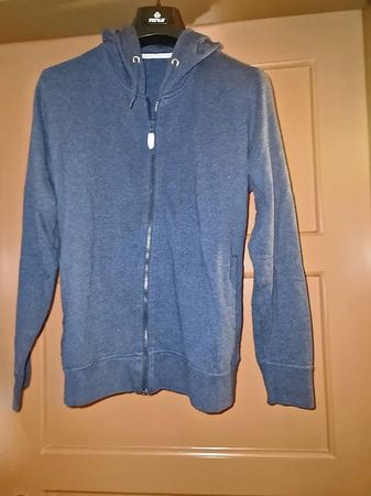 Felpa donna blu con cappuccio e zip