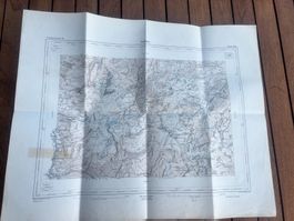 Carte topographique ancienne Schild Kt. GL 1886-1903 rare