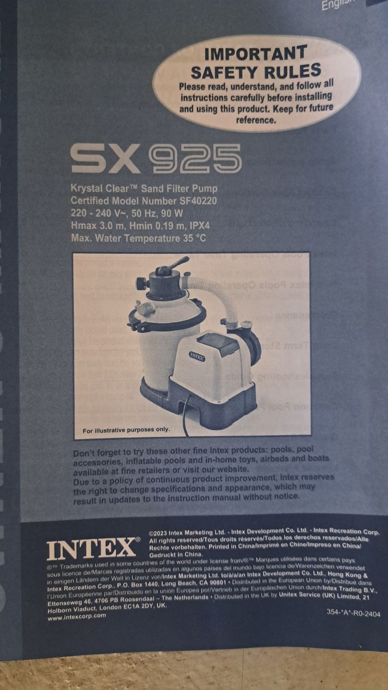Intex Pompe & Parti di ricambio: Intex Salzwassersystem CS3220 & Sandfilter SX925 – Usato da Muri AG venduto da HalleTeam 2