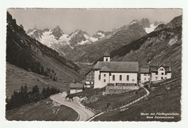 Postkarte Meien mit Fünffingerstöcke Neue Sustenstrasse 1946