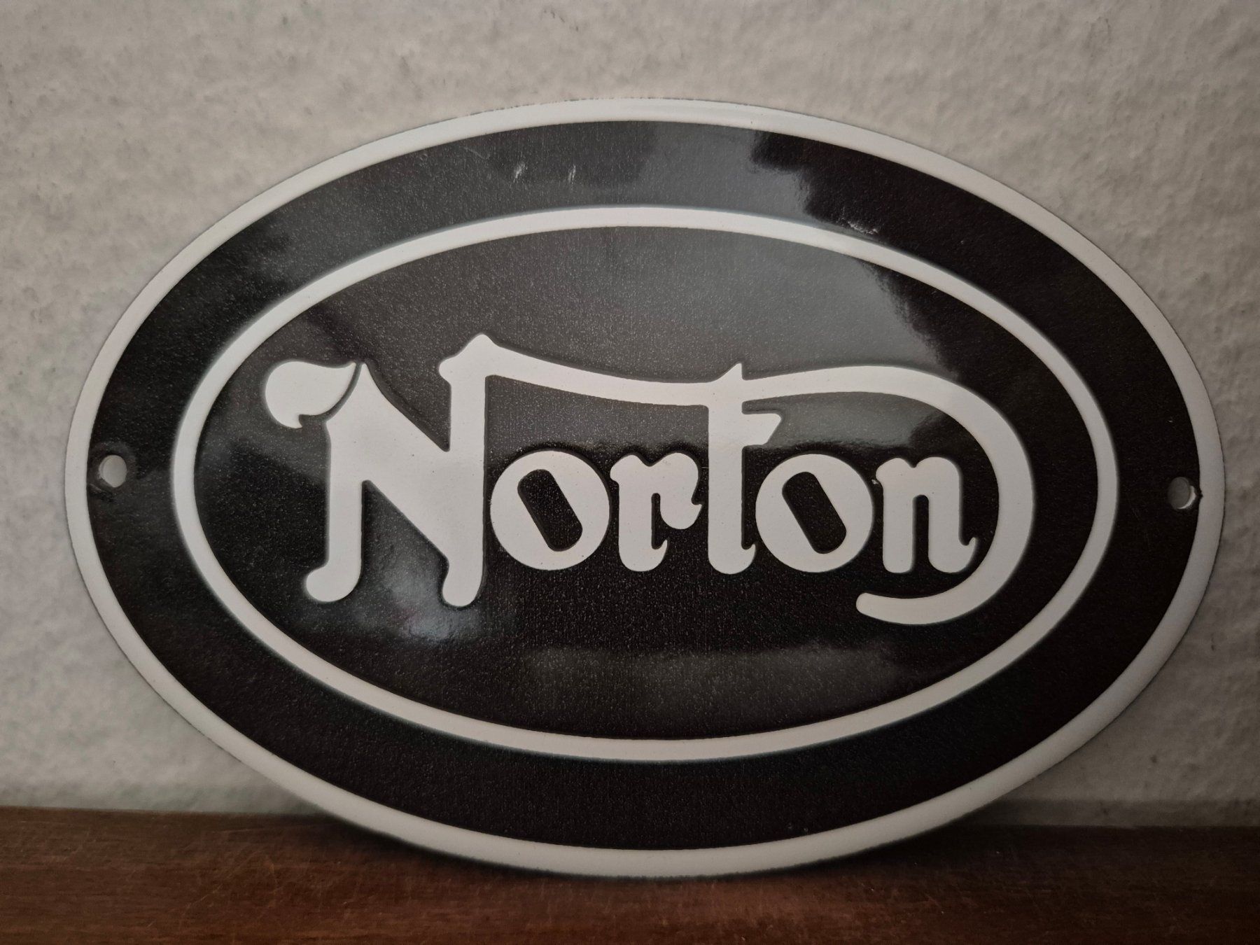 Norton Insegne: Emailschild Norton Motorrad Oldtimer Service Emaille Schild – Nuovo (secondo la descrizione) da Schaffhausen venduto da pfanis09 1