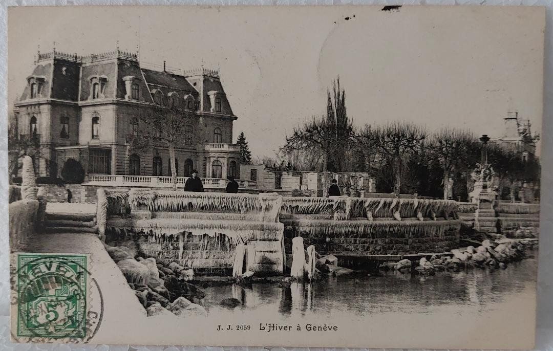 Ansichtskarten: GENÈVE  -  Hiver  -  1904 – Gebraucht aus Delémont von Domdom1