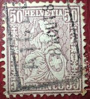 Sitzende Helvetia Nr. 51 Faser Papier Kat. 800.- 