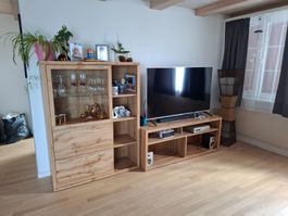 Sideboard und Vitrinenschrank Wohnzimmer Holz Nachbildung