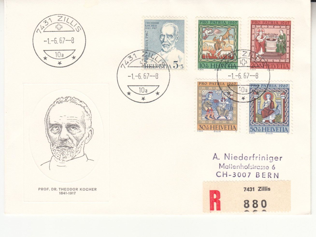 Tutti i francobolli: SBK B133 - B137 FDC Kocher – Usato da Bürglen TG venduto da StampGraf